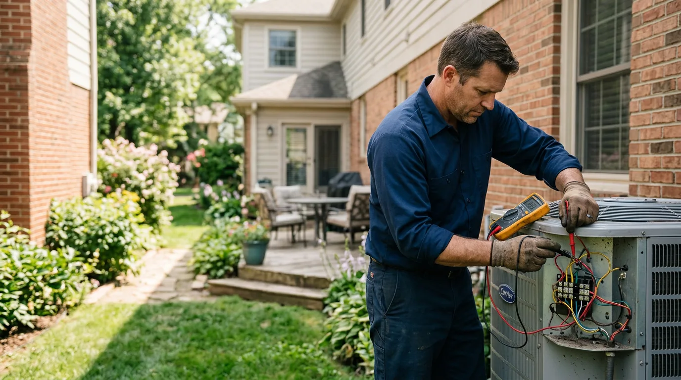 HVAC technician working near Leopolis, WI